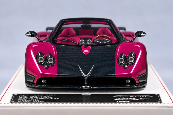 Pagani Zonda F Roadster 紫红色·黑碳·银轮·紫红内饰 1:18，封面