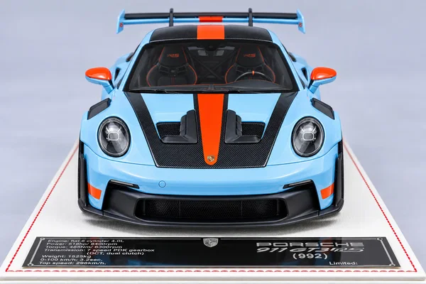 Porsche 992 GT3 RS 标准版 冰蓝色·橙色中线及侧标，封面